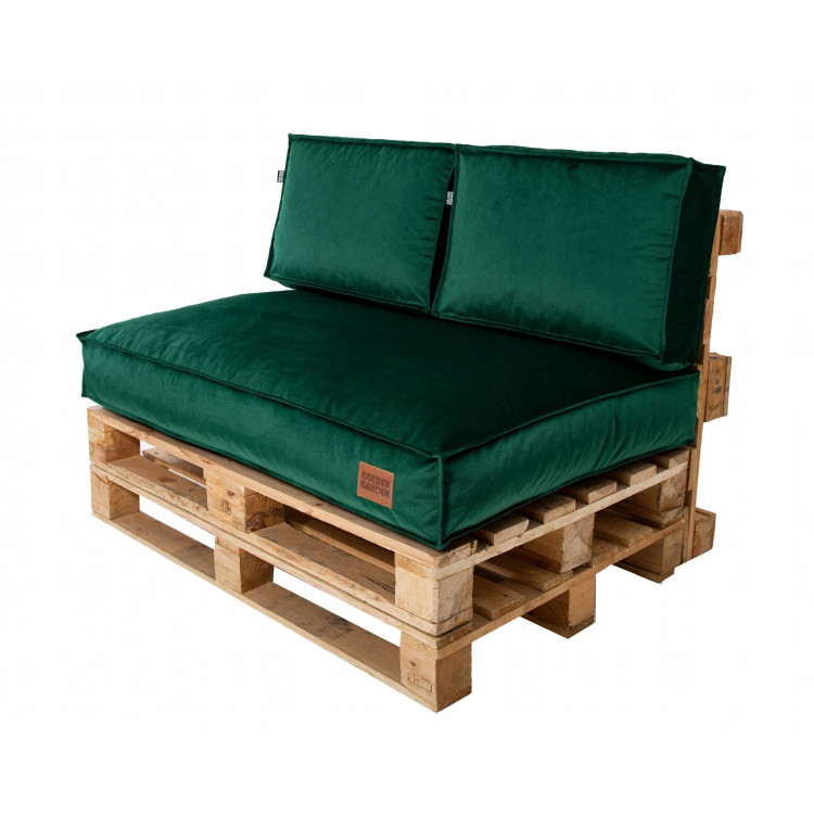 Paletové sedenie Golden Garden GG76 - podsedák a vankúš 120cm x 80cm x 15cm penový granulát smaragdová